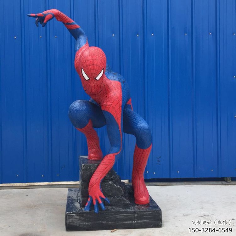 田間蜘蛛俠雕塑 彩繪卡通雕塑 園林擺件