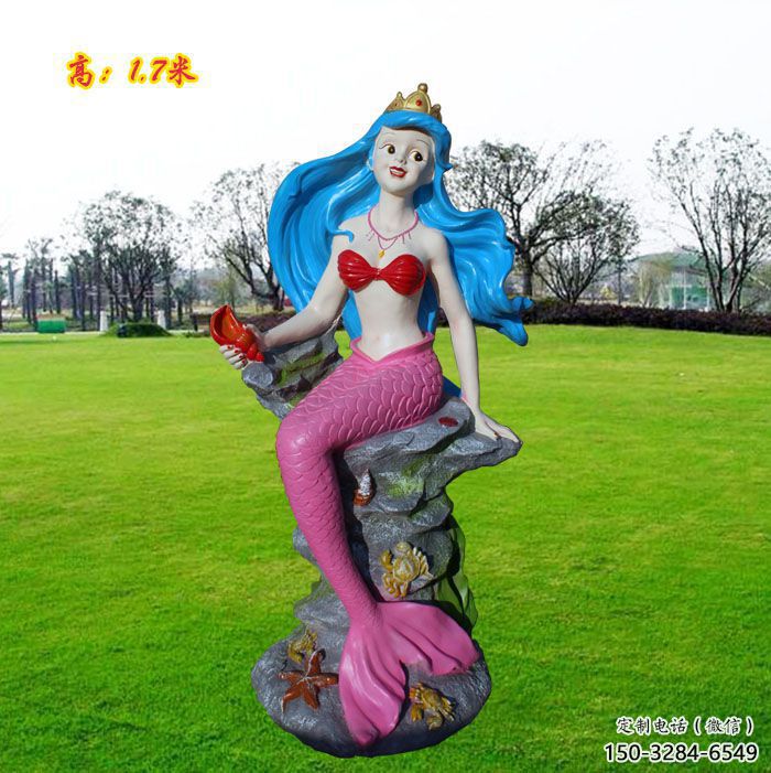 彩繪美人魚雕塑 大型城市雕塑 商業街擺件