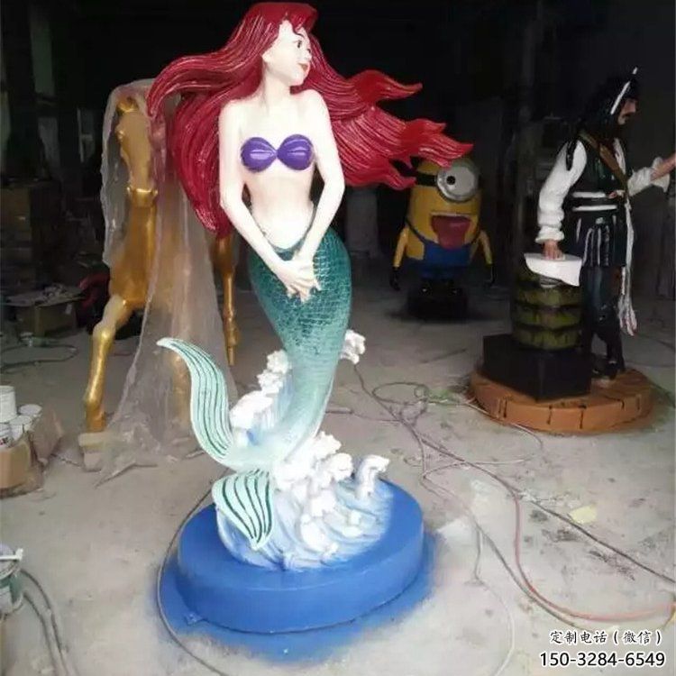 房地產美人魚雕塑 現代景觀雕塑 幾何動漫雕塑