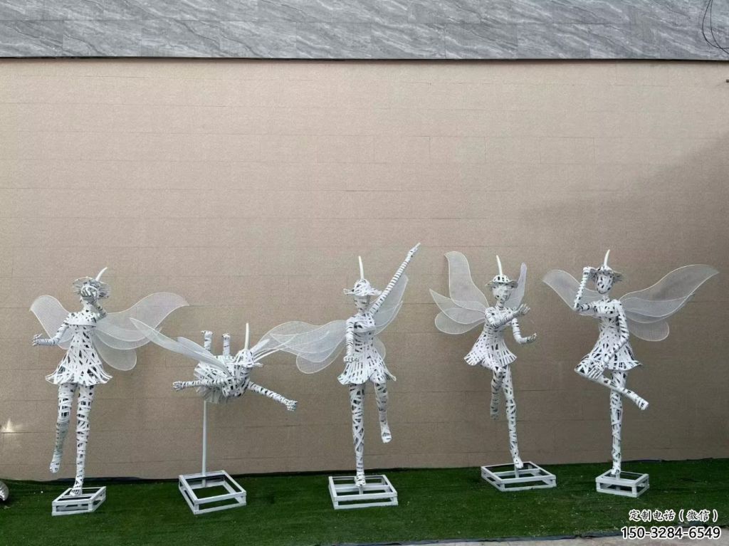 花仙子精靈雕塑，鏤空工藝制作，抽象卡通雕塑 (7)