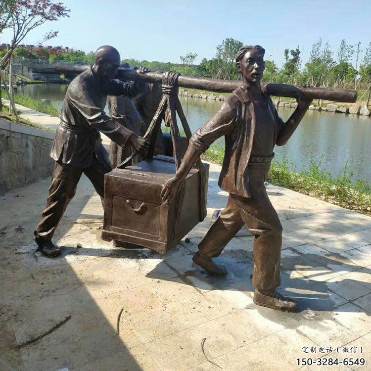 戶外老人雕塑 噴漆景觀民俗雕塑 黃銅古代雕塑