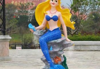 步行街美人魚雕塑 游樂場景觀卡通雕塑 鑄造動漫雕塑