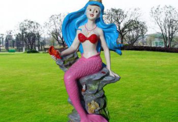 彩繪美人魚雕塑 大型城市雕塑 商業(yè)街擺件