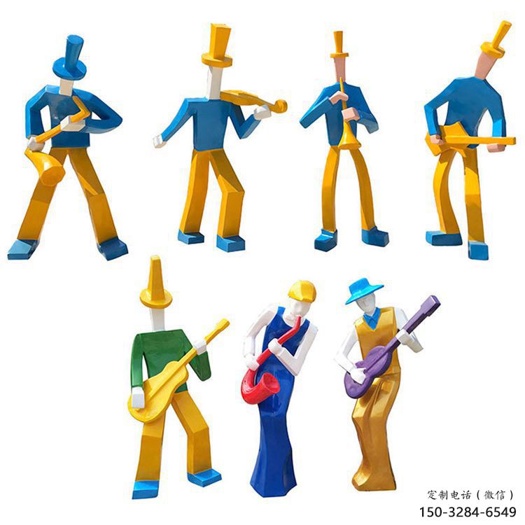 吹拉彈唱雕塑 鑄造公園樂隊雕塑 歐式音樂人雕塑