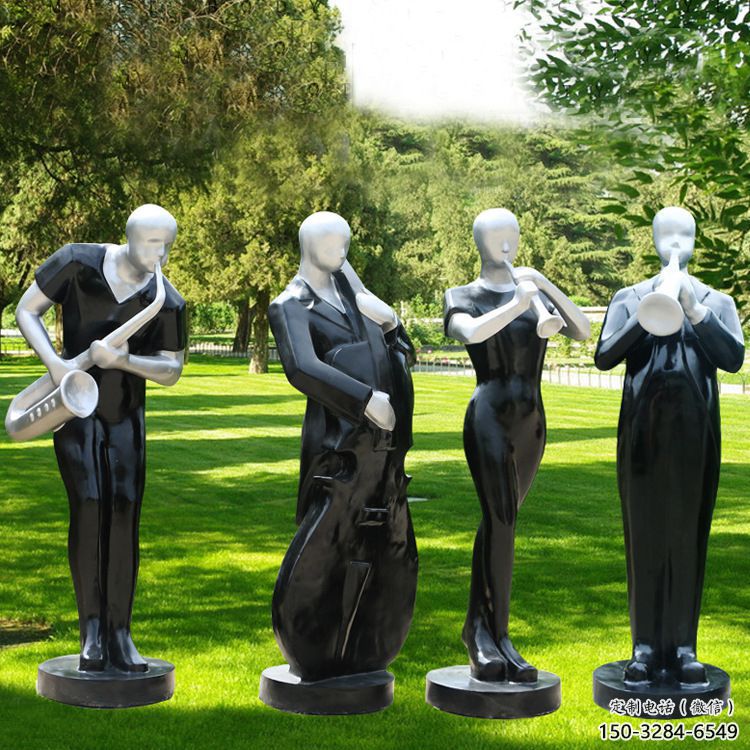 公園吹拉彈唱雕塑 創意企業音樂雕塑 美陳音樂人雕塑