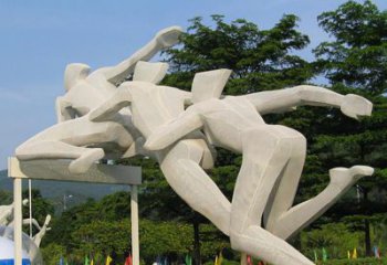 商業街跨欄雕塑 烤漆體育雕塑 彩繪運動員雕塑