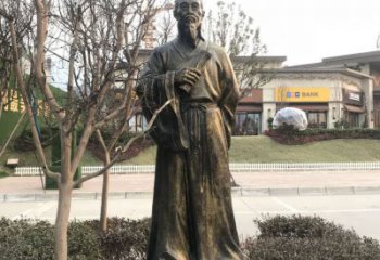 村口李時(shí)珍雕塑 景觀人物雕塑 公園名醫(yī)雕塑