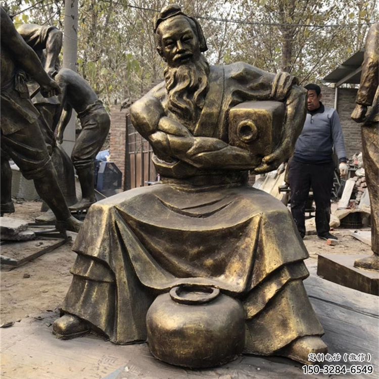 彩繪釀酒雕塑 現代民俗雕塑 公園酒文化雕塑