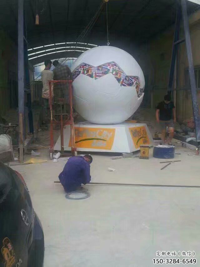 大型籃球雕塑 鍛造發光球形雕塑 房地產球類雕塑