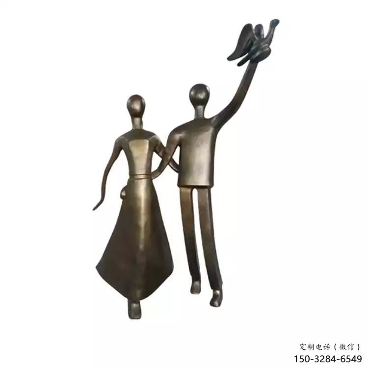 草地愛情雕塑 現代親吻雕塑 大型戀人雕塑