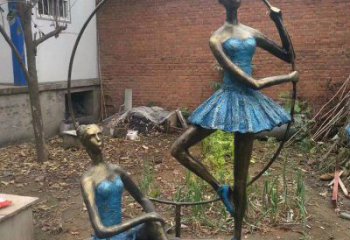 戶(hù)外舞蹈雕塑 公園演員雕塑 彩繪跳舞文化雕塑