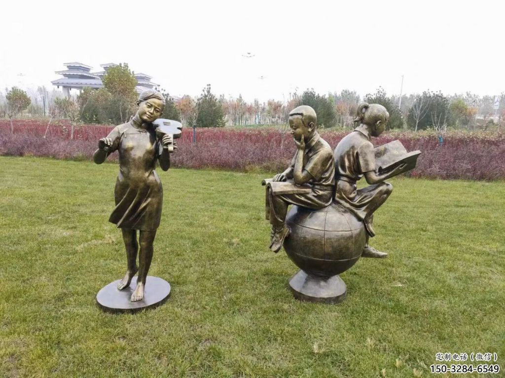 創(chuàng)意讀書(shū)雕塑 步行街店門(mén)口雕塑 學(xué)校小品