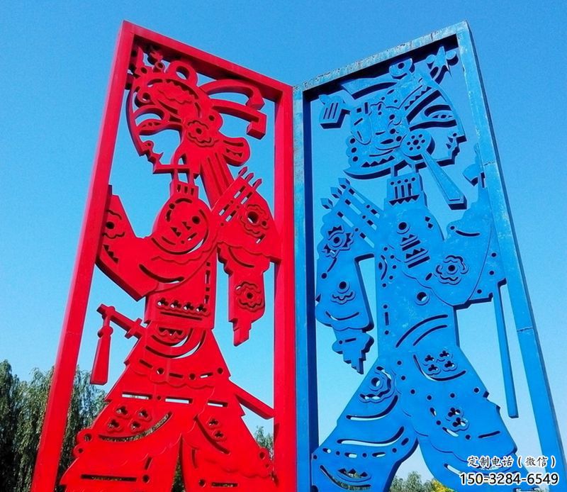 步行街皮影雕塑 游樂場(chǎng)雕塑 鑄造傳統(tǒng)雕塑