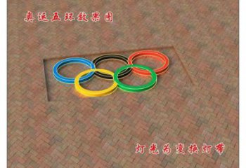 廣場五環(huán)雕塑廠家，運動擺件，體育標(biāo)識小品