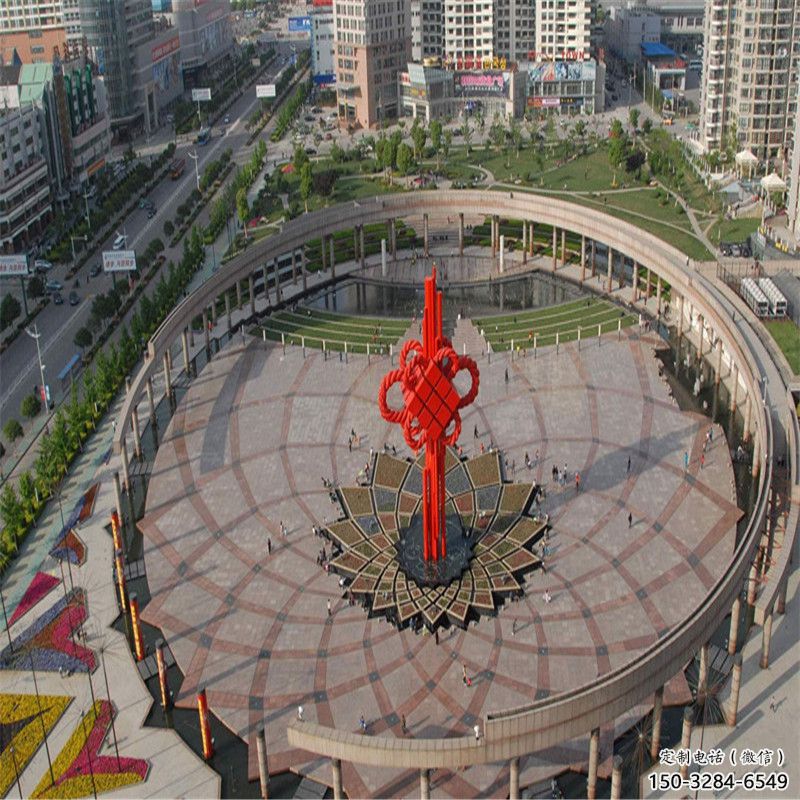 大型中國結雕塑 歐式步行街雕塑 彩繪文化雕塑