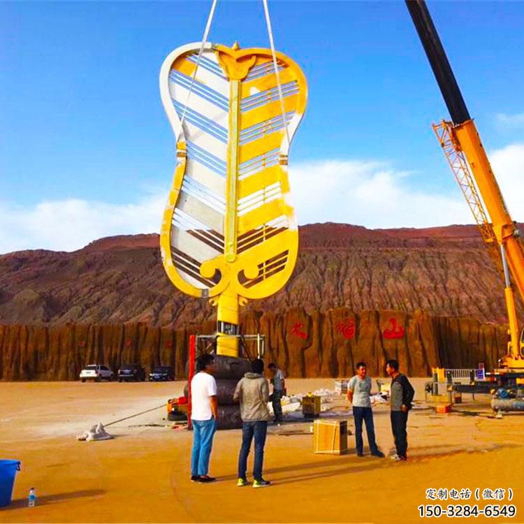 步行街扇子雕塑 游樂場景觀雕塑 鑄造扇形雕塑