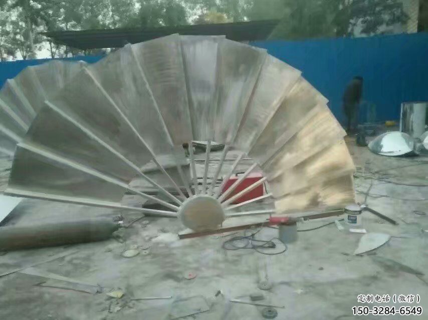 廣場(chǎng)扇子雕塑 抽象景觀雕塑 烤漆扇形雕塑