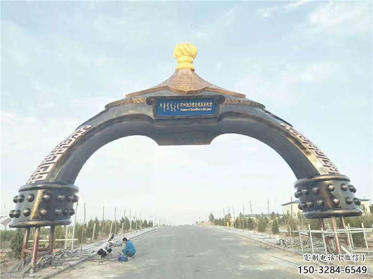 廣場大門雕塑 抽象景觀雕塑 烤漆拱門雕塑