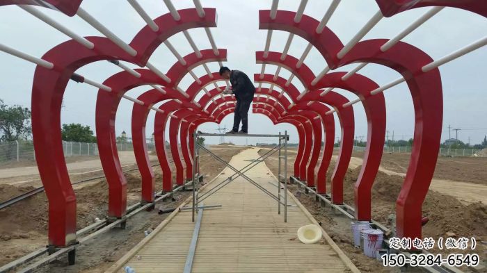 異形大門雕塑廠家，街頭美陳雕塑，抽象建筑設計