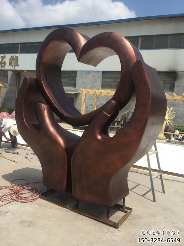 房地產(chǎn)愛心雕塑 現(xiàn)代愛情雕塑 幾何雕塑