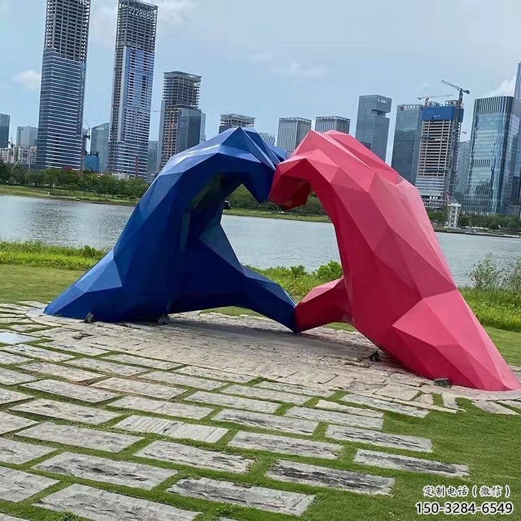 步行街心形雕塑 游樂場桃心雕塑 鑄造愛情雕塑