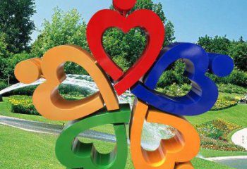 大型愛心雕塑 歐式步行街雕塑 彩繪雕塑