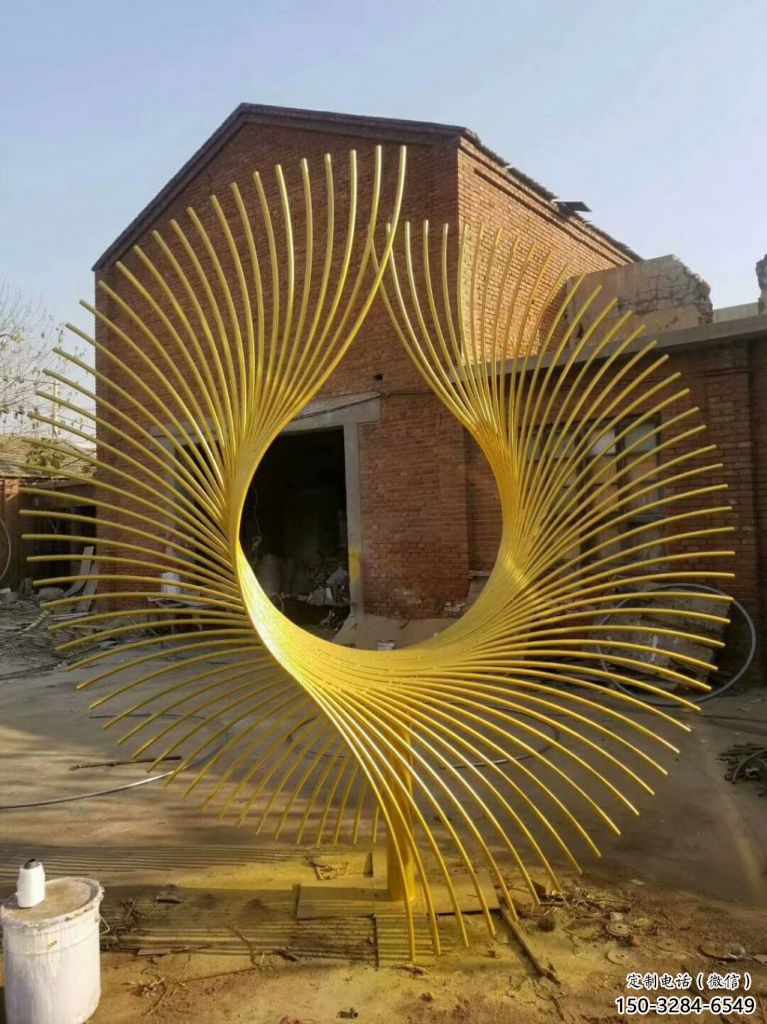 酒店鳳尾雕塑 景觀展翅造型 現代雕塑