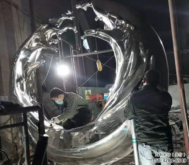 村口浪花雕塑 啞光海浪雕塑 公園波浪雕塑