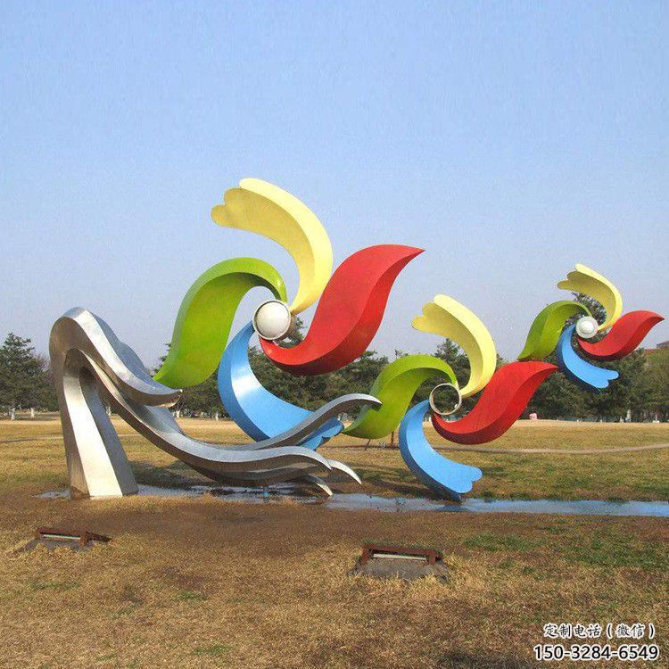 酒店風車雕塑 景觀風動雕塑 現(xiàn)代旋轉雕塑