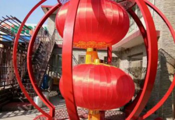 城市燈籠雕塑廠家，烤漆工藝雕塑，公園廣場擺件