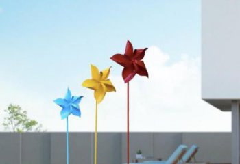 房地產(chǎn)風(fēng)車雕塑 現(xiàn)代風(fēng)動雕塑 幾何旋轉(zhuǎn)雕塑