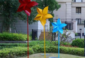 公園風車雕塑 戶外風動雕塑 抽象旋轉雕塑