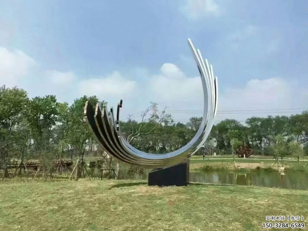 酒店月牙雕塑 景觀雕塑 現(xiàn)代月亮牙雕塑