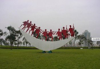 大型月牙雕塑 歐式步行街月亮牙雕塑 彩繪雕塑