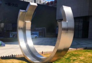 房地產月牙雕塑 現代雕塑 幾何月亮牙雕塑