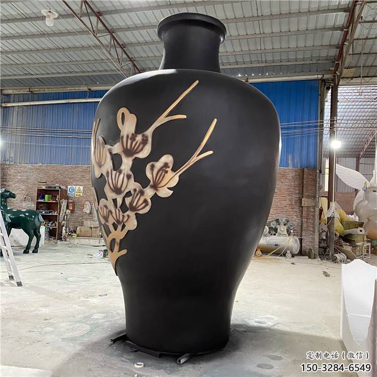 大型花瓶雕塑 歐式步行街瓶子雕塑 彩繪雕塑