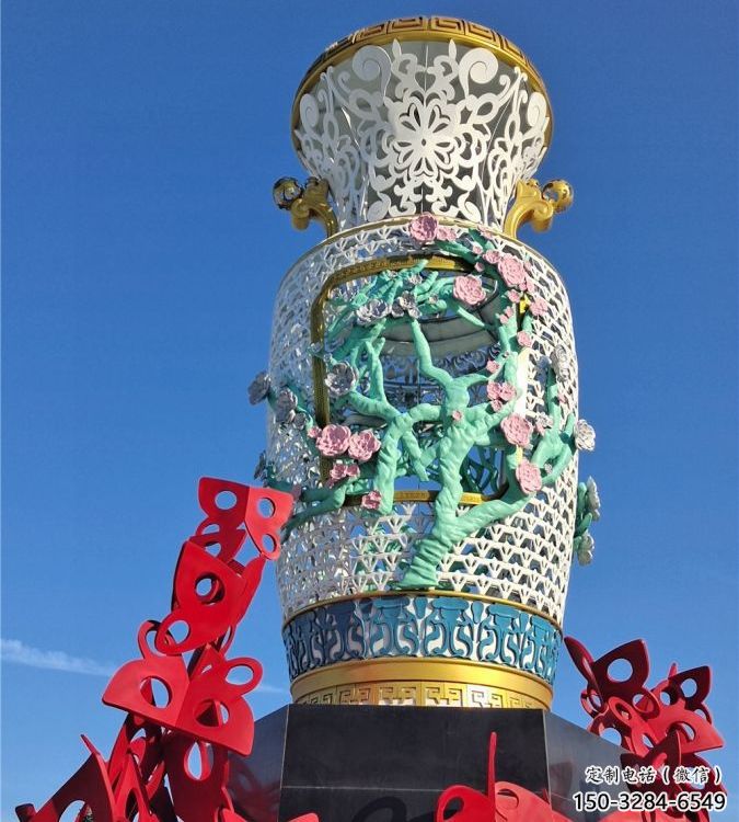 花瓶雕塑廠 抽象藝術瓶子雕塑 烤漆瓶子雕塑