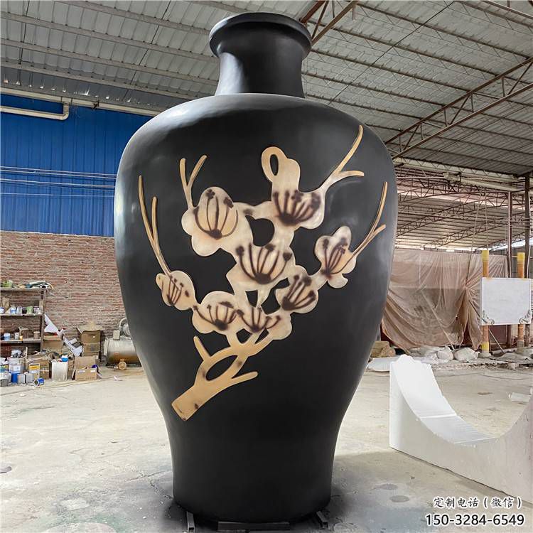 商業街花瓶雕塑 烤漆瓶子雕塑 彩繪雕塑