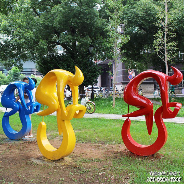 房地產自行車雕塑 剪影體育雕塑 鍛造運動員雕塑