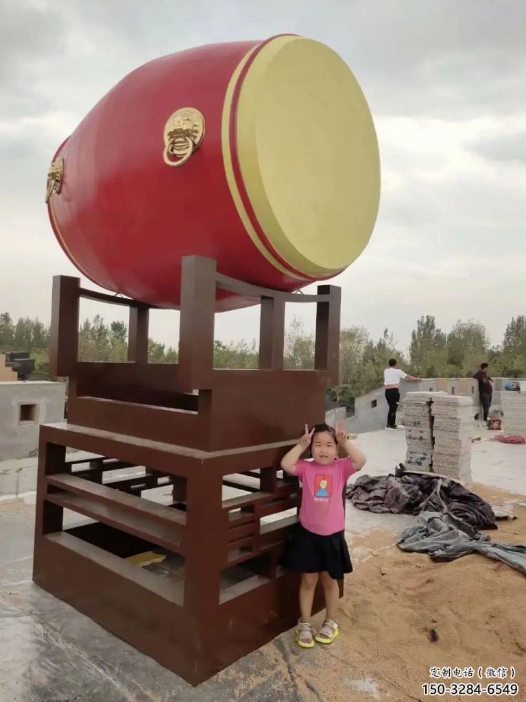 大鼓雕塑 景觀鑼鼓雕塑 噴漆雕塑