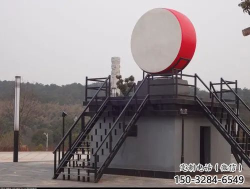 戶外大鼓雕塑 噴漆鑼鼓雕塑 燈光雕塑