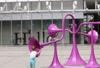 廣場(chǎng)喇叭雕塑 抽象景觀雕塑 烤漆雕塑