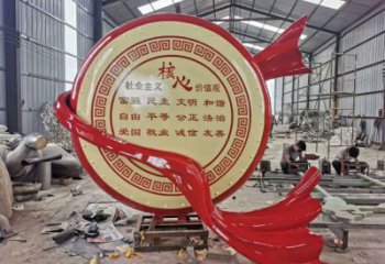 大鼓雕塑 抽象藝術雕塑 烤漆鑼鼓雕塑