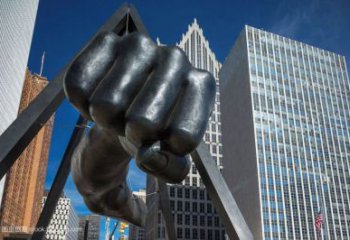 彩繪拳頭雕塑 景觀手勢雕塑 街頭握拳雕塑