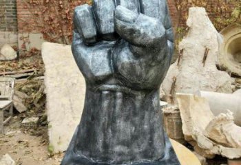 街道拳頭雕塑 現代握拳雕塑 彩繪手勢雕塑