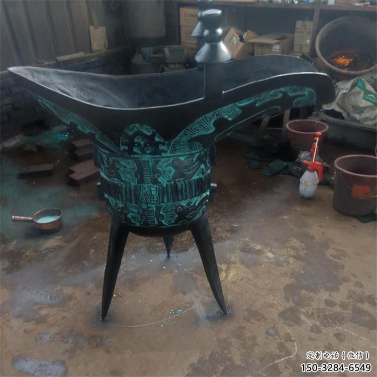 園林酒杯雕塑 大型杯子雕塑 中式酒杯子雕塑