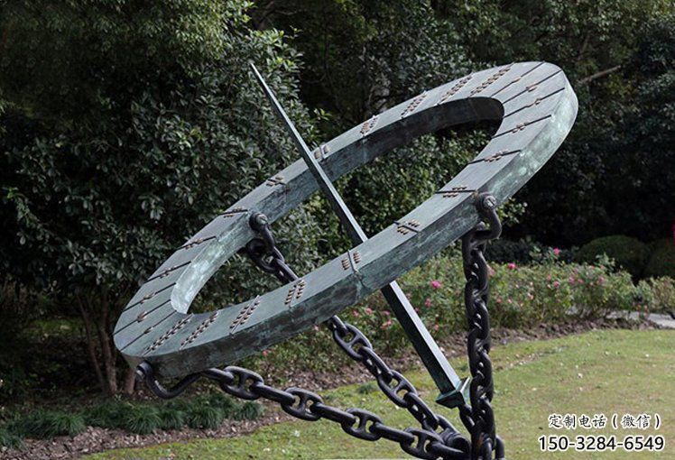 大門口日晷雕塑 發(fā)光公園雕塑 仿真計(jì)時雕塑