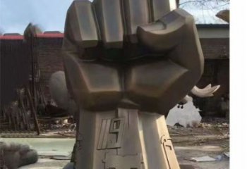 啞光拳頭雕塑 拉絲握拳雕塑 步行街手勢雕塑