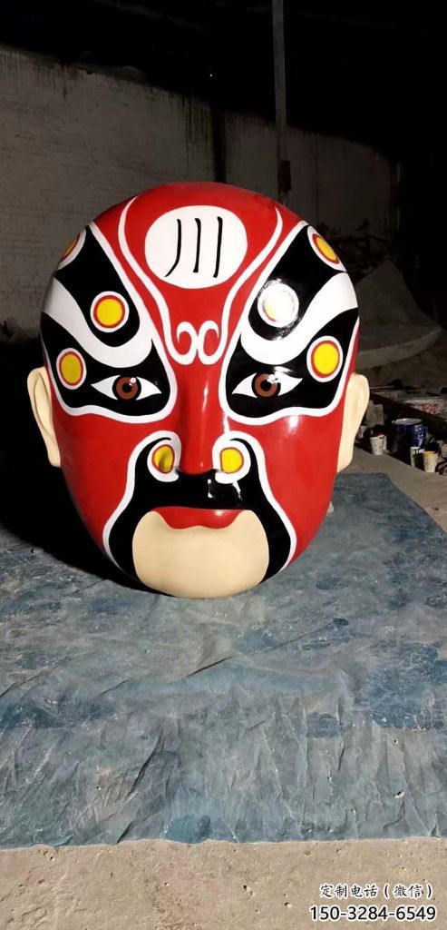 大型臉譜雕塑 鍛造發(fā)光小品 房地產(chǎn)雕塑