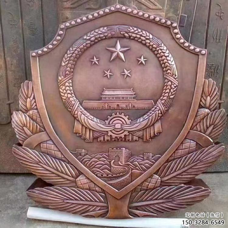 公園校徽雕塑 戶外浮雕雕塑 抽象景墻雕塑